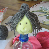 place hair on apple